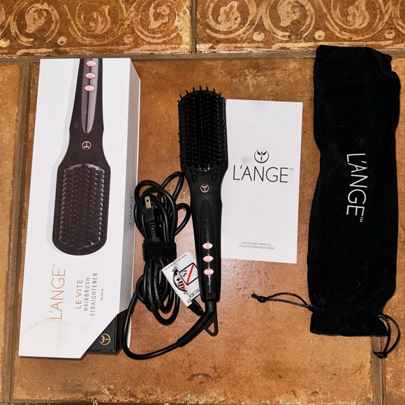 L’ange Le Vite Hairbrush Thermal Straightener Brush Black Negative Ion hair tool - Picture 1 of 3